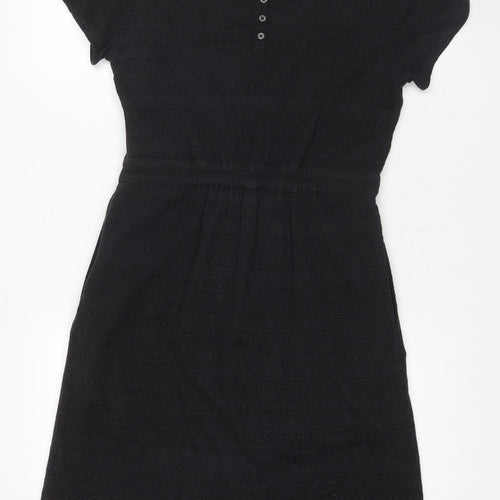 FatFace Women's Black Short Sleeve Dress Size 10