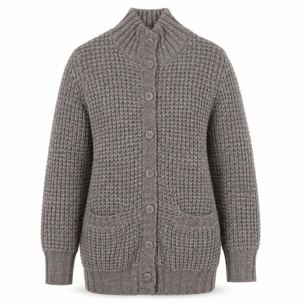 Front view of Selection by Monoprix Women's Grey Knit Cardigan, size 12