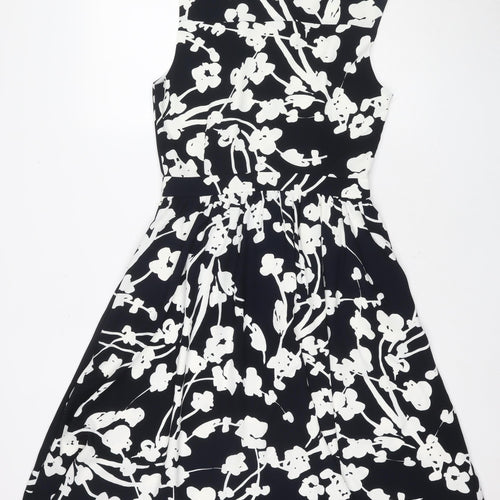 Hobbs Women's Black Floral Dress Size 10 Polyester