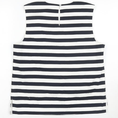 Hobbs Women's Black White Striped Blouse Size 10