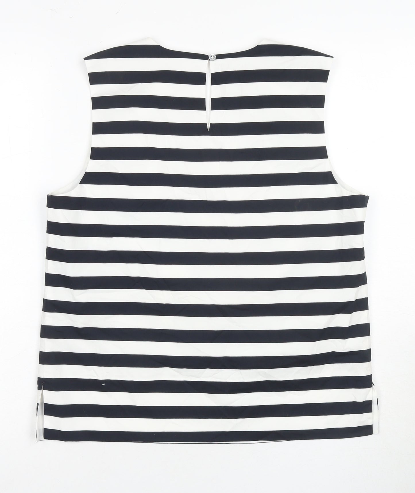 Hobbs Women's Black White Striped Blouse Size 10