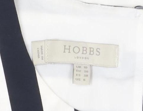 Hobbs Women's Black White Striped Blouse Size 10