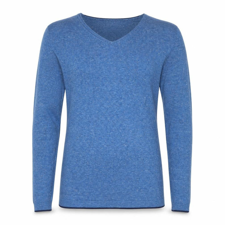 Jack & Jones Men's Blue V-Neck Cotton Pullover Jumper S