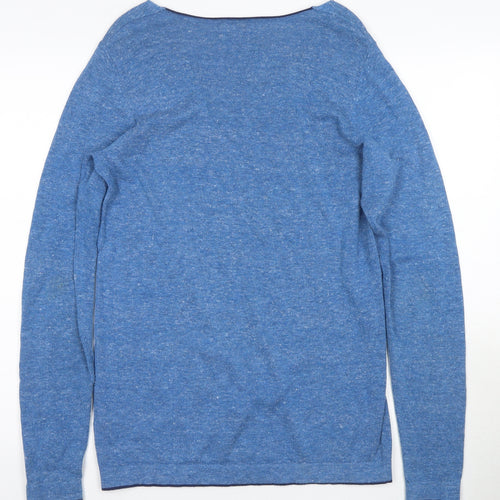 Jack & Jones Men's Blue V-Neck Cotton Pullover Jumper S