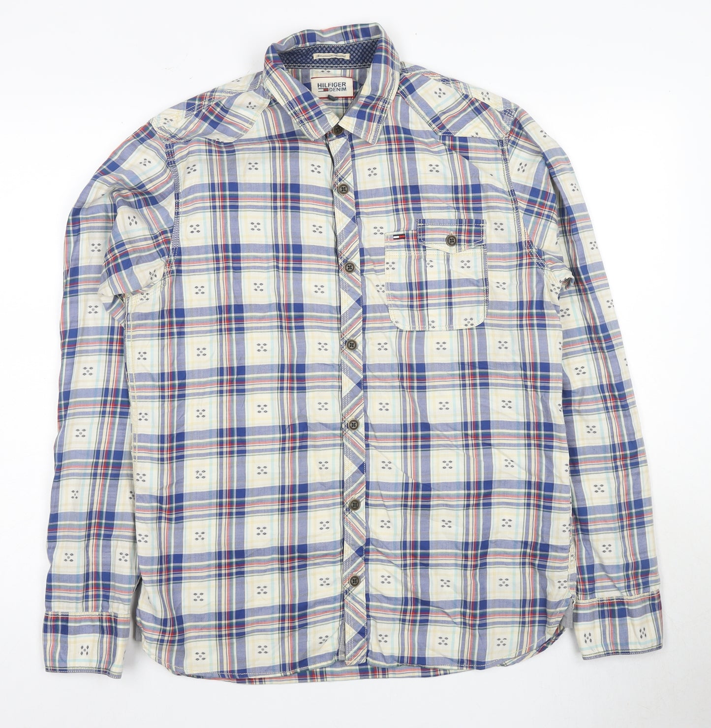 Hilfiger Denim Men's Multicoloured Plaid Long Sleeve Shirt M