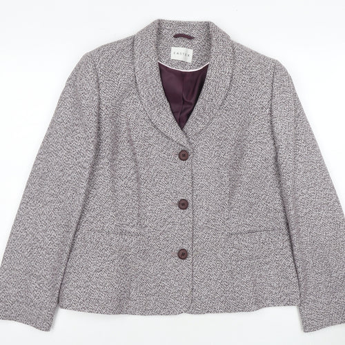 Eastex Women's Grey Suit Jacket, Size 14, Lined Shawl Lapel