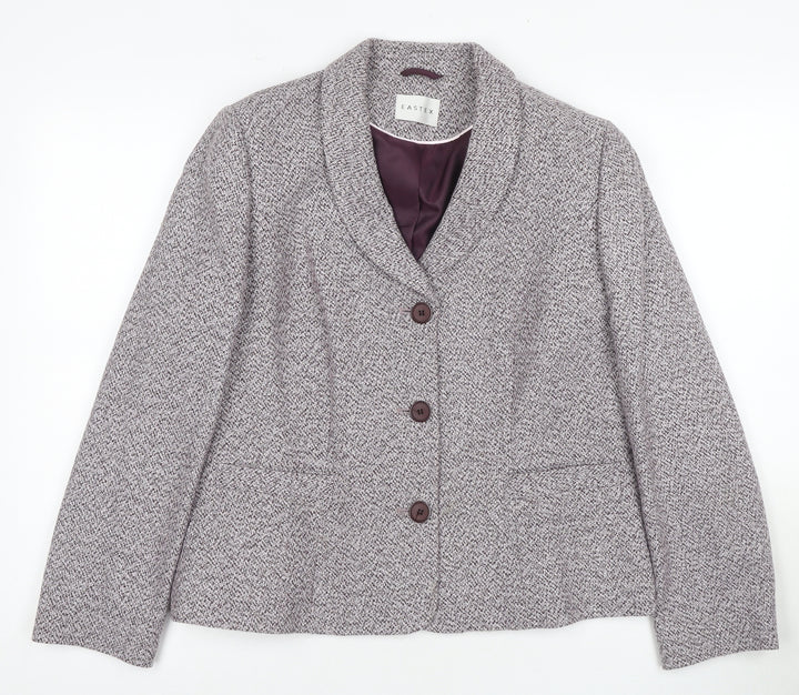 Eastex Women's Grey Suit Jacket, Size 14, Lined Shawl Lapel