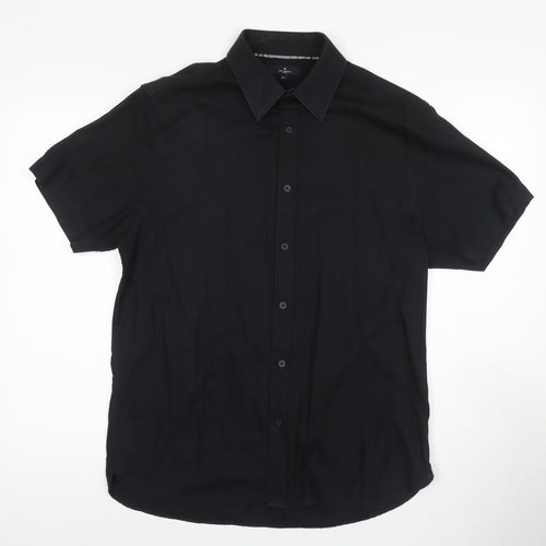 Jeff Banks Men's Black Short Sleeve Casual Shirt M
