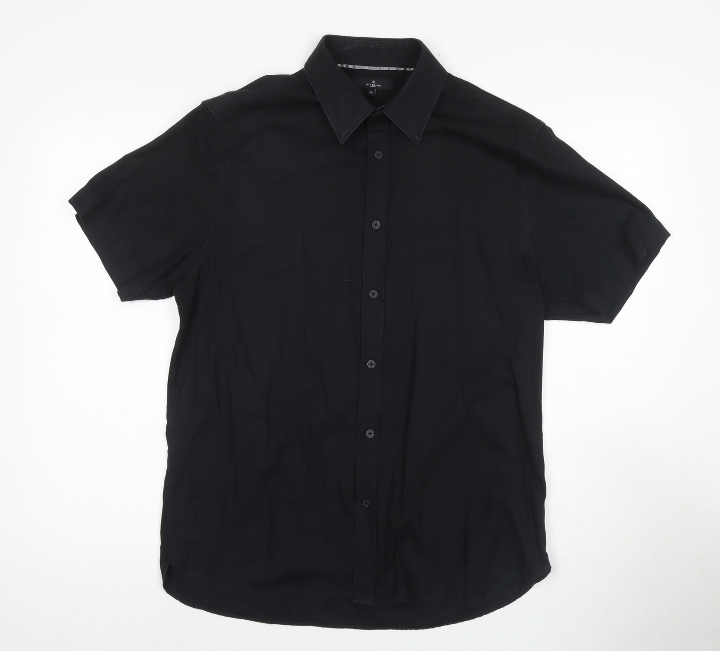 Jeff Banks Men's Black Short Sleeve Casual Shirt M