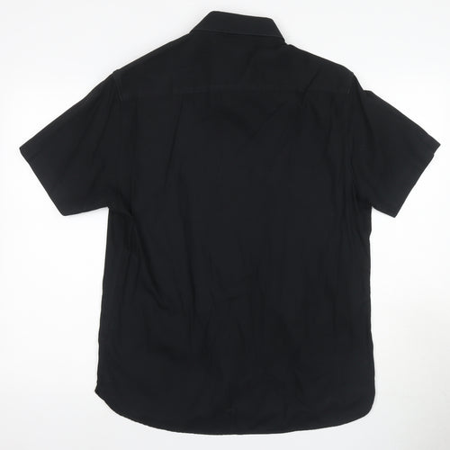 Jeff Banks Men's Black Short Sleeve Casual Shirt M