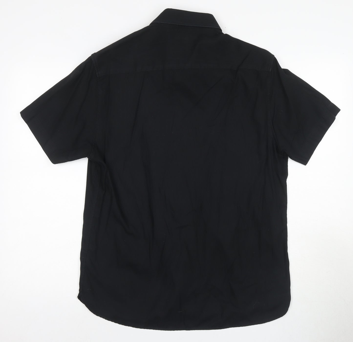 Jeff Banks Men's Black Short Sleeve Casual Shirt M