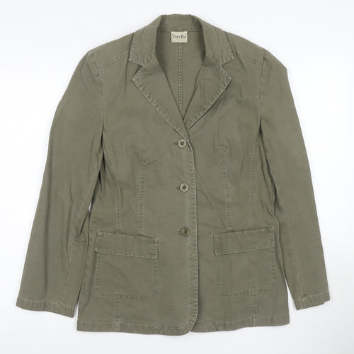 Viyella Women's Green Blazer, Size 10, Cotton, Button