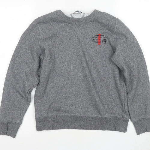 Diesel Boys Grey Pullover Sweatshirt - Size 12 Years