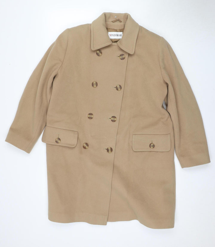 Windsmoor Beige Women's Wool Pea Coat Size 12