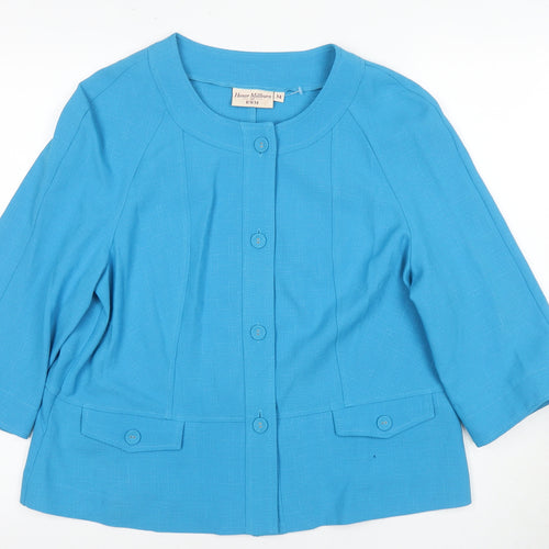 Honor Millburn Women's Blue Blazer, Size 14, 3/4 Sleeve