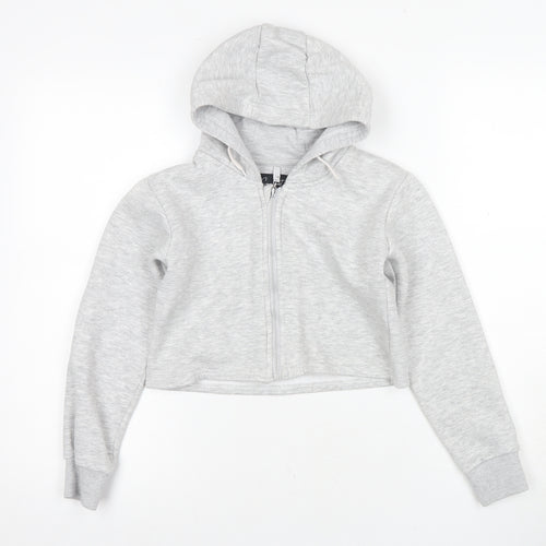Bonds Girls Grey Full Zip Hoodie, Size 10-11, Hooded Fleece