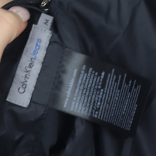 Calvin Klein Women's Black Puffer Jacket - M, Casual Style