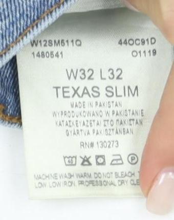 Wrangler Men's Blue Slim Denim Jeans Size 32