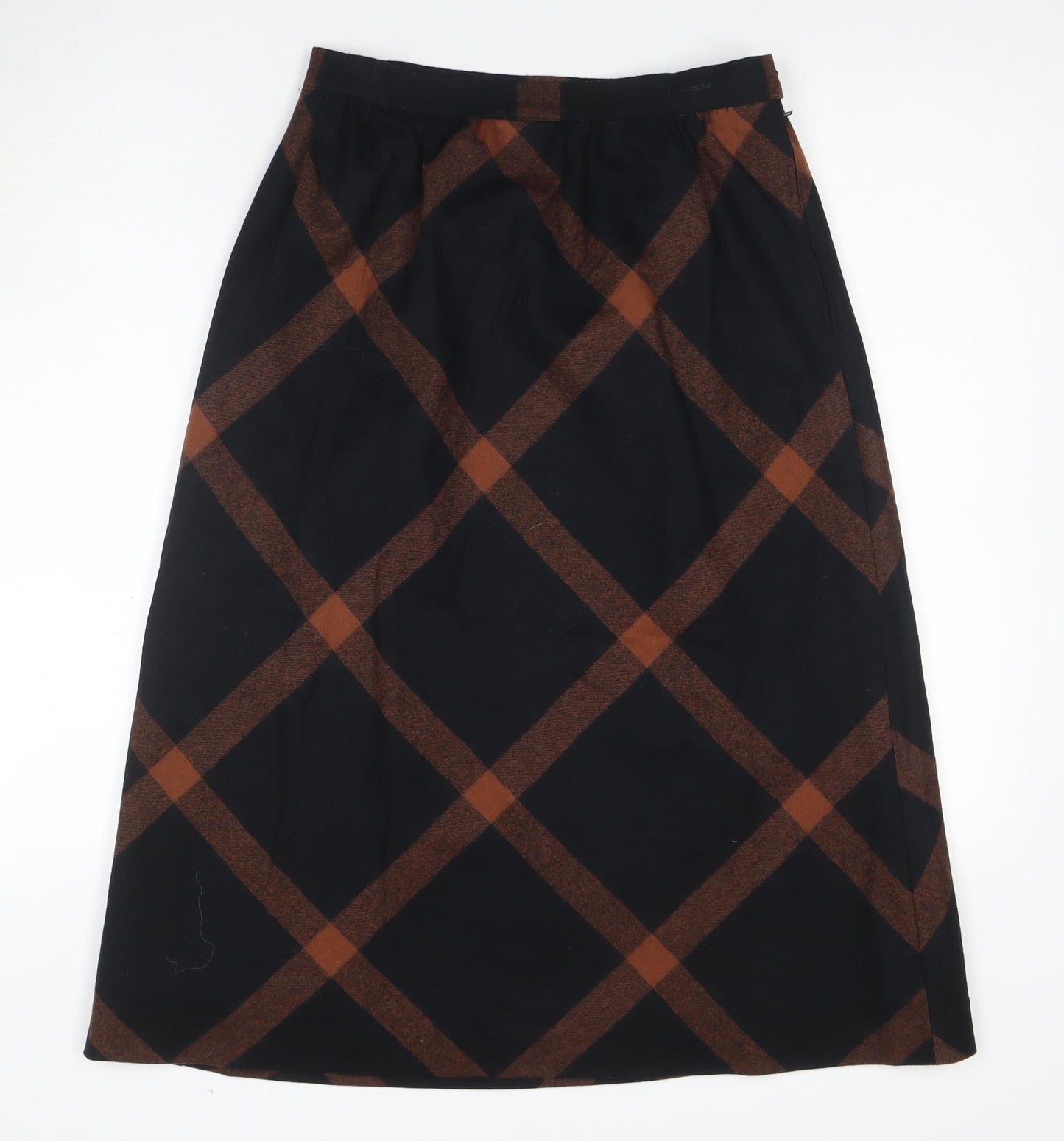 Alexon Women's Black Check A-Line Midi Skirt Size 6
