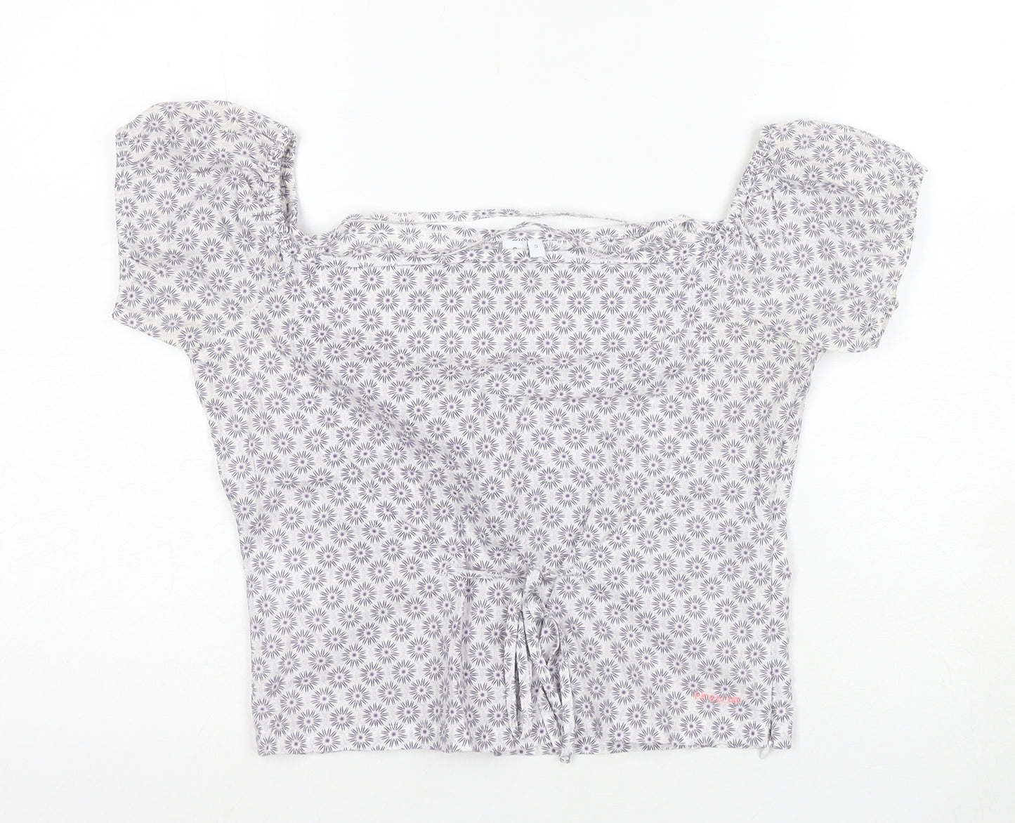 Firetrap Women's White Floral Short Sleeve Top, S