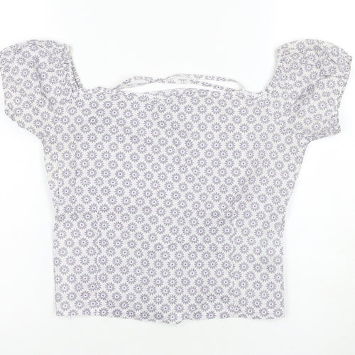 Firetrap Women's White Floral Short Sleeve Top, S