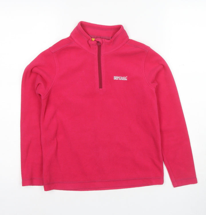 Regatta Girls Pink 1/4 Zip Fleece Hoodie 9-10 Years