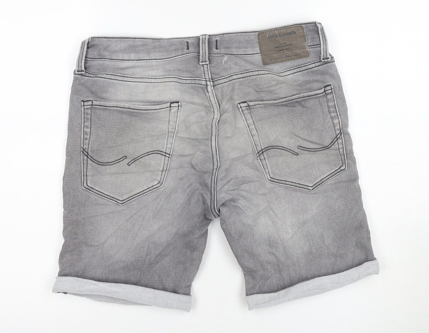 Jack & Jones Grey Denim Chino Shorts S - Men's Casual Style