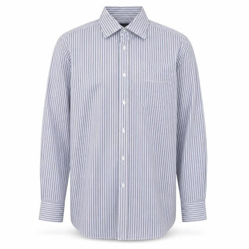 Thomas Nash Men's Blue Striped Classic Fit Dress Shirt