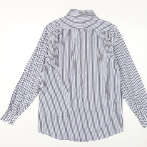 Thomas Nash Men's Blue Striped Classic Fit Dress Shirt