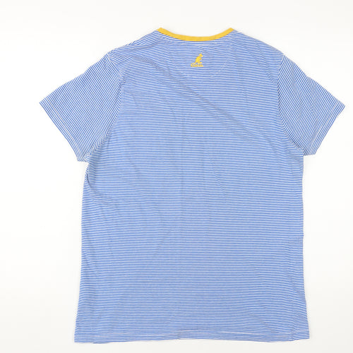 Kangol Men's Blue Striped Crew Neck T-Shirt M