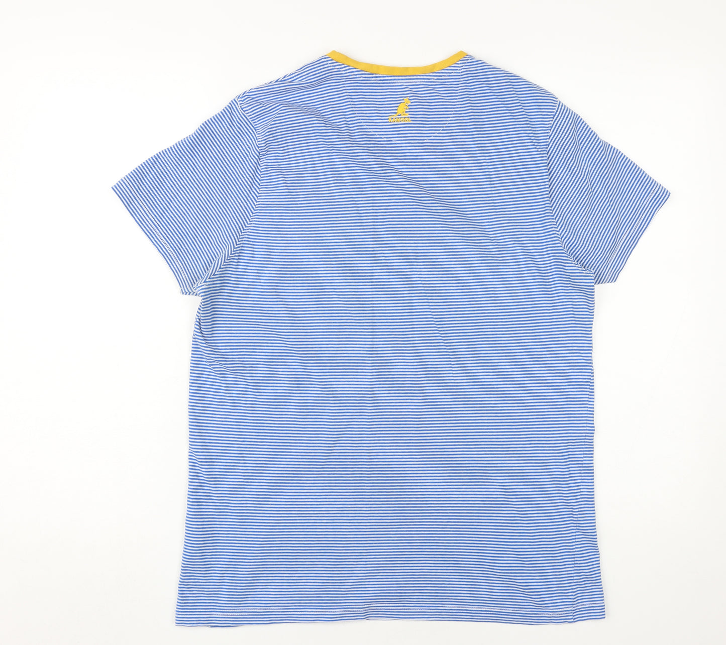 Kangol Men's Blue Striped Crew Neck T-Shirt M