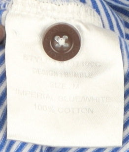 Kangol Men's Blue Striped Crew Neck T-Shirt M