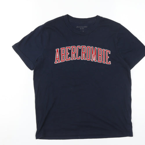 Abercrombie Kids Black Crew Neck T-Shirt - Unisex 13-14 Years