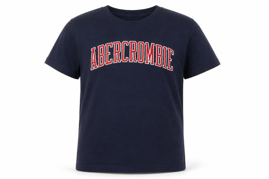 Front view of Abercrombie & Fitch Kids Black Crew Neck T-Shirt - unisex 13-14 years