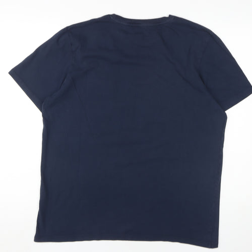 Jack & Jones Blue XL Men's Crew Neck Cotton T-Shirt