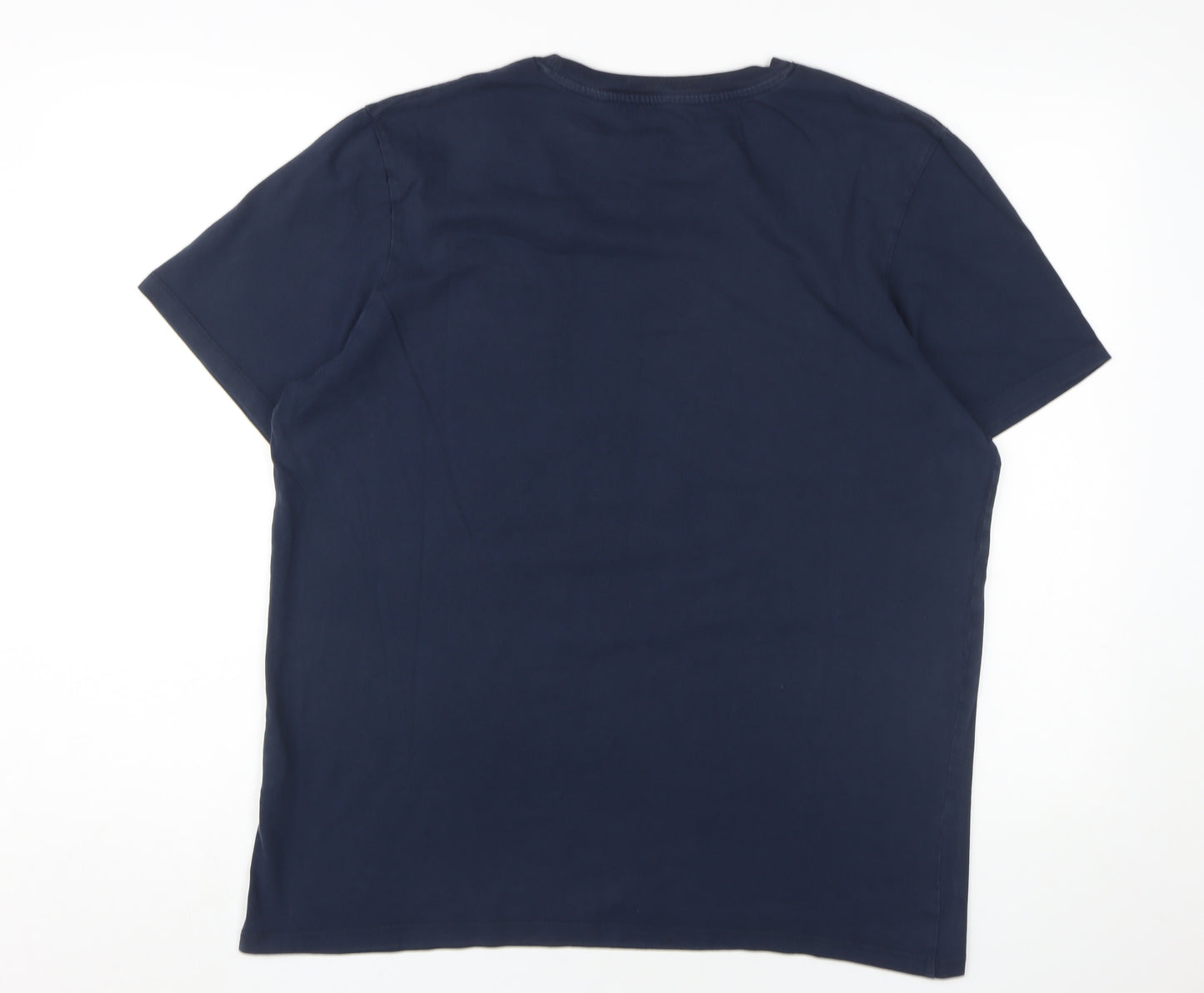 Jack & Jones Blue XL Men's Crew Neck Cotton T-Shirt