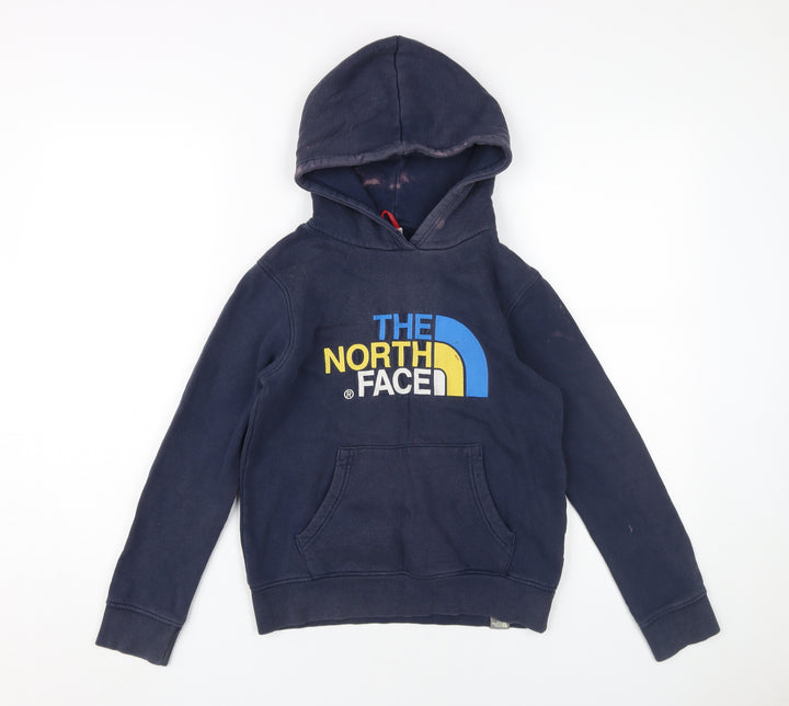The North Face Boys Blue Pullover Hoodie M Graphic Logo