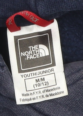 The North Face Boys Blue Pullover Hoodie M Graphic Logo