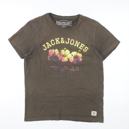 Jack & Jones Men's Brown Graphic Print T-Shirt M