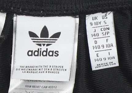 Adidas Girls Black Sweat Shorts - Size 9-10 Years