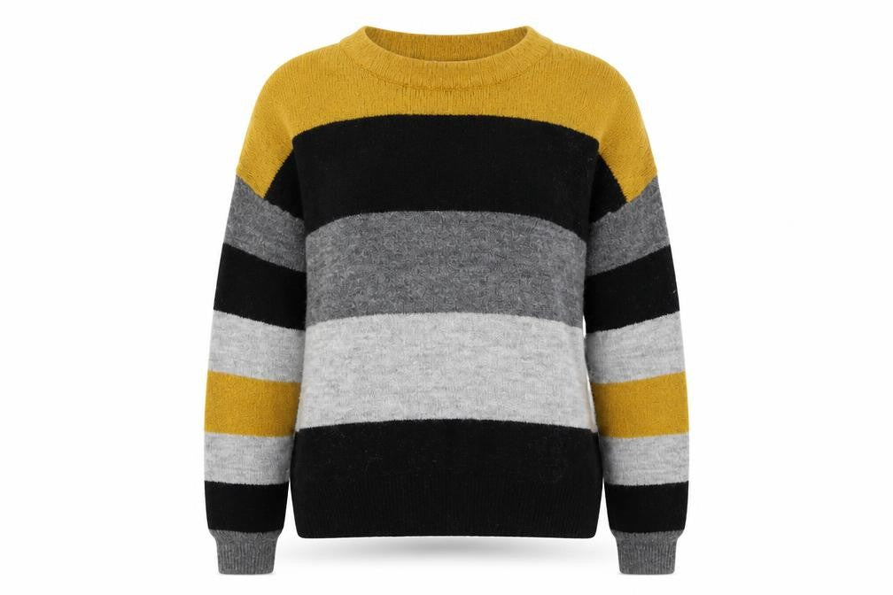 Front view of Jacqueline de Yong Women's Striped jumper, S