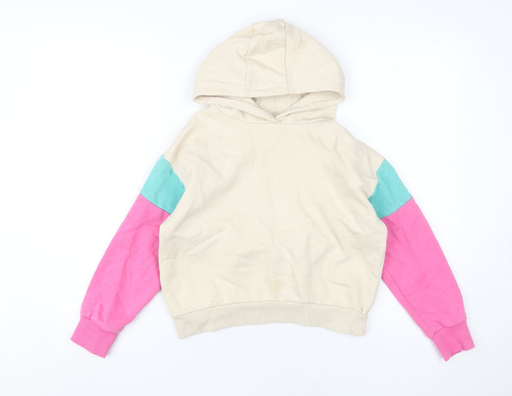 Outfitters Girls Beige Multicoloured Hoodie 9-10 Years Pullover