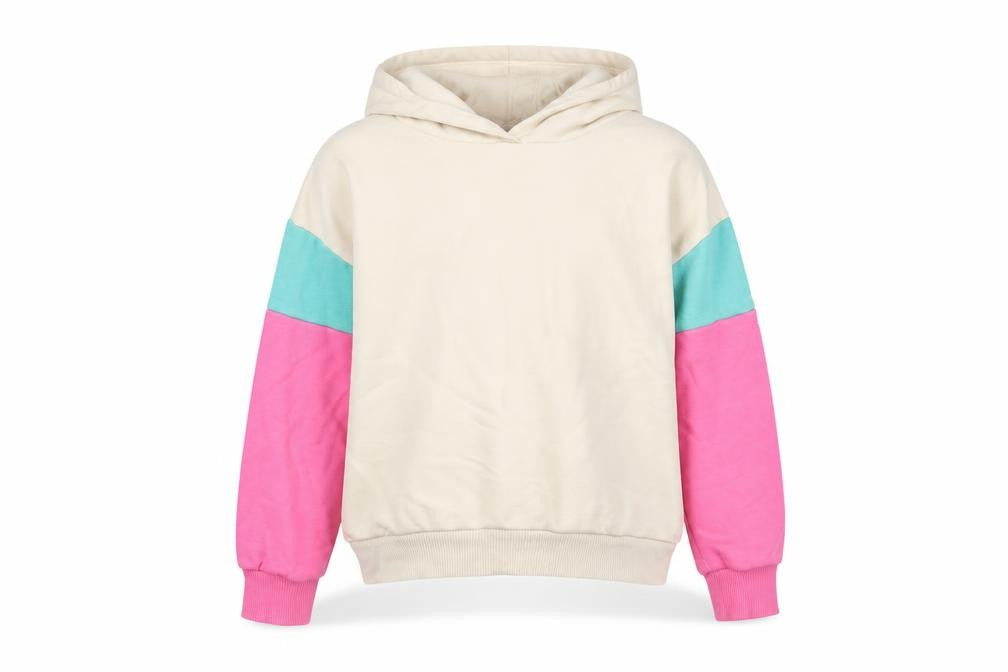 Front view of Urban Outfitters girls’ beige multicoloured hoodie 9-10 years pullover