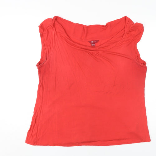 Monsoon Women's Red Cowl Neck Sleeveless T-Shirt, Size 22
