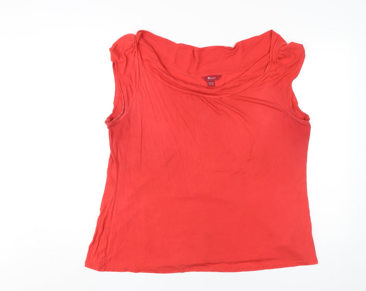 Monsoon Women's Red Cowl Neck Sleeveless T-Shirt, Size 22