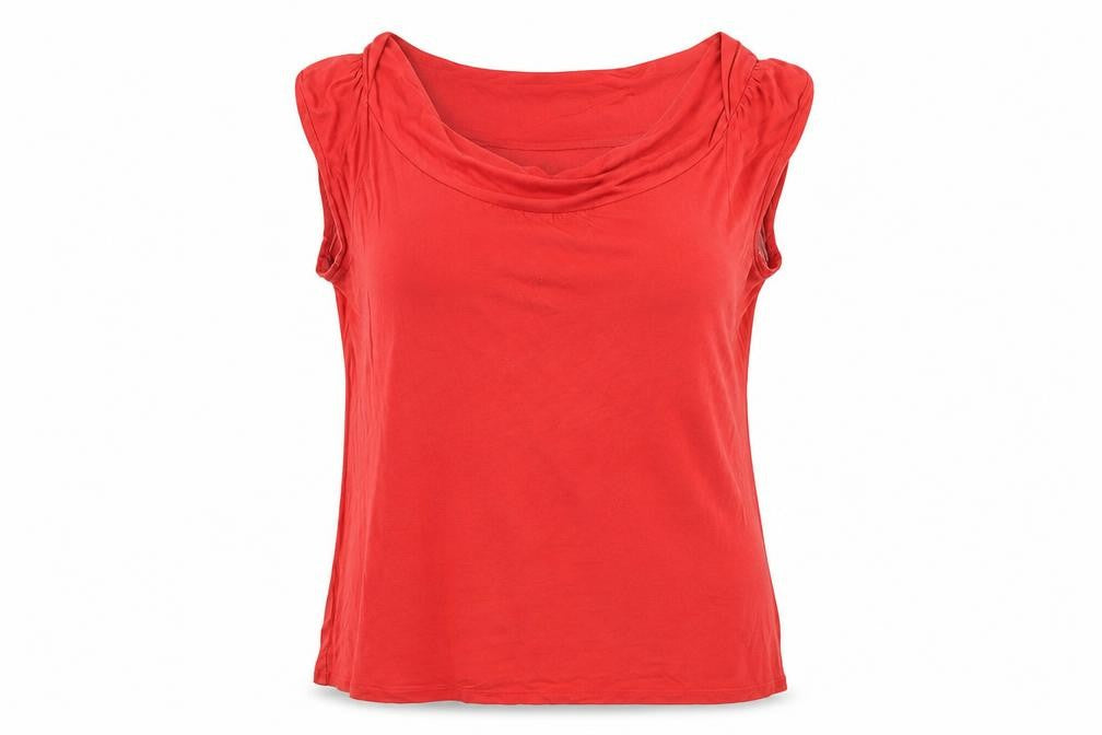 Monsoon Women's Red Cowl Neck Sleeveless T-Shirt, Size 22