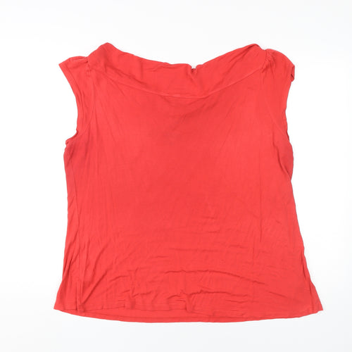 Monsoon Women's Red Cowl Neck Sleeveless T-Shirt, Size 22