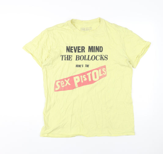 Sex Pistols Men's Yellow Graphic Print T-Shirt Size L