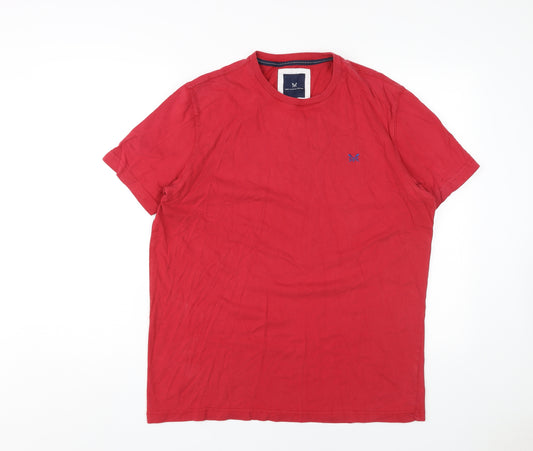 Crew Clothing Men's Red T-Shirt, Short Sleeve, L, 100% Cotton