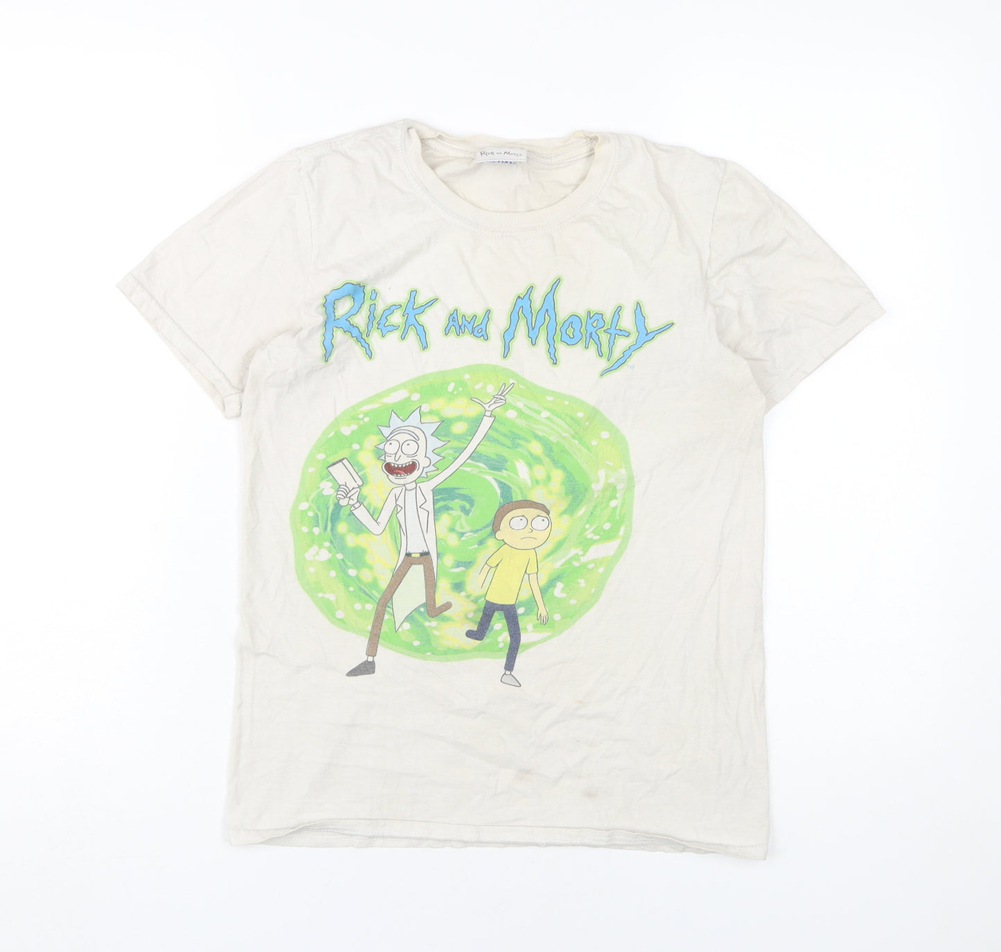 Rick and Morty Beige Unisex T-Shirt Crew Neck S